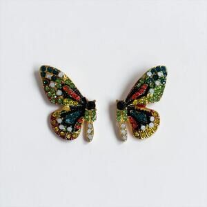 Multicolor Butterfly Stud Earring